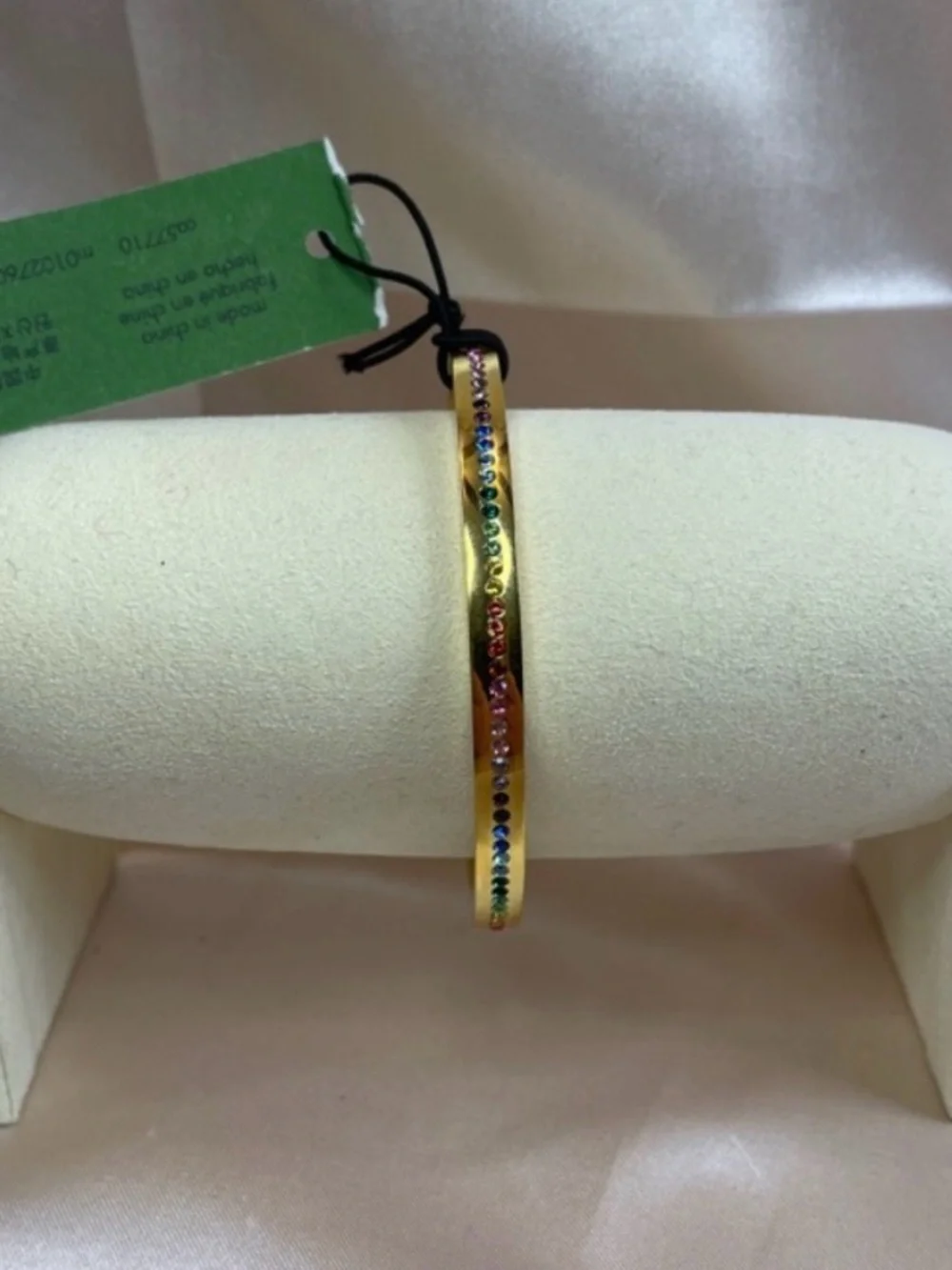 Kate Spade Ring It Up Gold Tone Pave Hinged Bangle Multicolored Bracelet - NWT - Picture 5 of 11